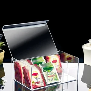 Çay Kutusu 6 Bölmeli Kapaklı Poşet Bitki Çayı Saklama Kabı