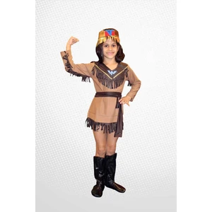 Color Kostüm Tiyatro Animasyon Kostümleri Kızılderili Kostümü (Kız Çocuk)