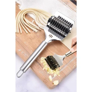 Paslanmaz Çelik Hamur Kesme Aparatı Metal Saplı Erişte Makarna Kesme Aleti