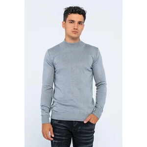 Erkek Slim Fit Düz Renk Balıkçı Yaka Boğazlı Kazak