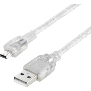 11937 USB 2.0 Şeffaf USB Am/mini 5 Pin Kablo 1.5 Metre
