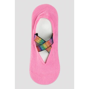 Kız Çocuk Pembe Rainbow Cloud Babet Çorabı