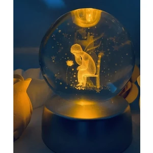 Keyfim Shop Küçük Prens 3D Renkli Işıklı Cam Küre