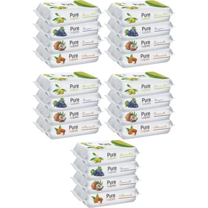 Pure Baby Wipes Islak Havlu Mendil 50 Yaprak 20 'li Set (1000 Yaprak) (Meyveli)