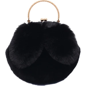 QiQi Store Kadın Tavşan Kulak Zinciri Peluş Çanta Kızlar Akşam Debriyaj Çanta Çanta Omuz Crossbody Çanta Çanta Çanta (Yurt Dışından)