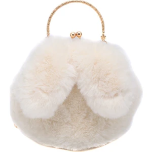 QiQi Store Kadın Tavşan Kulak Zinciri Peluş Çanta Kızlar Akşam Debriyaj Çanta Çanta Omuz Crossbody Çanta Çanta Çanta (Yurt Dışından)