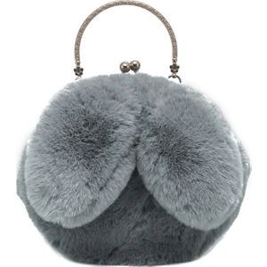 QiQi Store Kadın Tavşan Kulak Zinciri Peluş Çanta Kızlar Akşam Debriyaj Çanta Çanta Omuz Crossbody Çanta Çanta Çanta (Yurt Dışından)