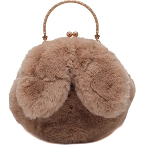 QiQi Store Kadın Tavşan Kulak Zinciri Peluş Çanta Kızlar Akşam Debriyaj Çanta Çanta Omuz Crossbody Çanta Çanta Çanta (Yurt Dışından)