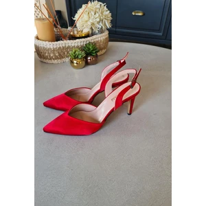 036 3110 Topukla Kadın Saten Stiletto Ayakkabı