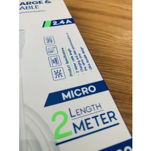 Ata Elektronik Micro USB 2 Metre 2.4 Amper Xiaomi Huawei Mate 10 Lite Samsung Lenovo Sony Htc Huawei Universal Micro USB Android Hızlı Şarj Data Kablosu