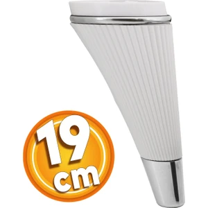 Iron Lüks Mobilya Kanepe Sehpa Tv Ünitesi Koltuk Ayağı 19 Cm Beyaz Krom Baza Ayakları