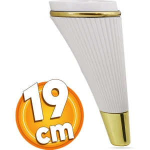 Iron Lüks Mobilya Kanepe Sehpa Tv Ünitesi Koltuk Ayağı 19 Cm Beyaz Gold Baza Ayakları