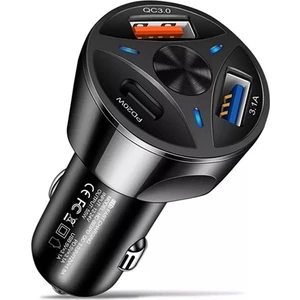 Demdem Go 55W 3 Port USB Araç Için Telefon Şarj Cihazı 3 Girişli Çakmaklık ADAPTÖR-3.1A Pd 20W Qc 3.0
