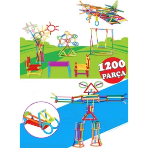 1200 Parça Bloklar Yapboz Puzzle Bultak Zeka Renk Algı Gelişim Eğitici Oyuncak Geometrik Çubuklar