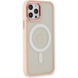 Apple iPhone 12 Pro Max Kılıf Room Magneticsafe Silikon - Pudra