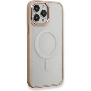 Apple iPhone 13 Pro Max Kılıf Room Magneticsafe Silikon - Pudra