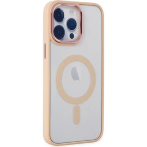 Happycase iPhone 14 Pro Kılıf Room Magneticsafe Silikon - Pudra