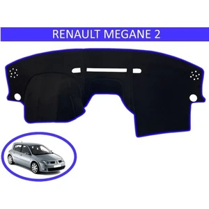 Lee Willson Renault Megane 2 Modellerine Uygun Torpido Koruma Halısı Siyah Kenar Renk Mavi