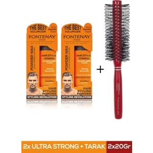 Saç Şekillendirici Pudra Toz Wax Ultra Strong Turuncu 20 gr x 2 + 1017 Tarak'ı 3'lü Set