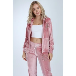 Paça Lastik Pembe Kadife