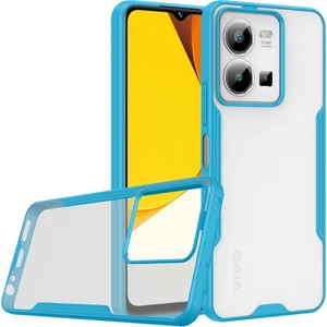 M.TK Moveteck Vivo Y35 Uyumlu Kenarı Pastel Renkli Yumuşak Doku Ince Şeffaf Arka Kapak