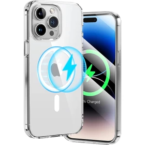 M.TK Moveteck iPhone 14 Pro Kılıf Crystal Clear Magsafe Darbeye Dayanıklı ve Çizilmez Şeffaf
