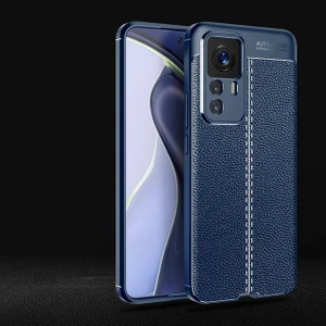 M.TK Moveteck Xiaomi Mi 12T Pro Kılıf Kamera Derin Korumalı Deri Görünüm Soft Havalı Silikon Kapak