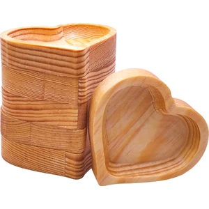 Ahşap Mini Kalp 6lı Kahve Yanı Sunumluk, Lokumluk, Şekerlik