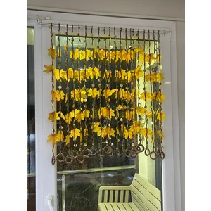 Gönülden Tasarım Kahverengi Sonbahar Yaprakları Perde Fon Perde Ip Perde Stor Perde Boy 80 cm 20 Adet