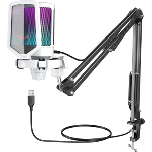 Ampligame A6T Twitch, Youtuber, Gamer, Tiktok, Yayıncı USB Mikrofon Seti Beyaz