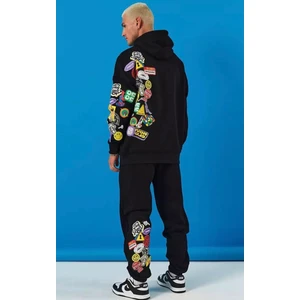 Amor Man Özel Tasarım Kapüşonlu Movıe Club Emojiler Baskılı % 100 Pamuk Tam Kışlık Hip  Hop  Erkek Eşofman  Takımı