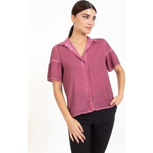 Villager & Son Ktn Bayan Şifon K.kol Gömlek Bordo