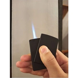 İndirim Center Metal Turbo Pürmüz Yana Kaydırmalı Mat Siyah Çakmak