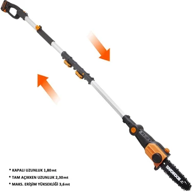 Worx WG349E 20V 2.0AH Li-Ion Tek Akülü 20 Cm Profesyonel Fiyatı