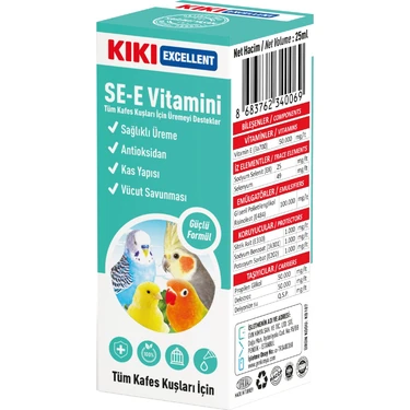 Kiki Excellent Kuş Se-E Vitamini 25 Ml.