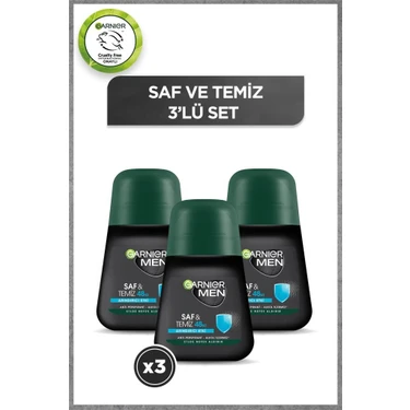 Garnier 3'lü Men Saf ve Temiz Roll-On