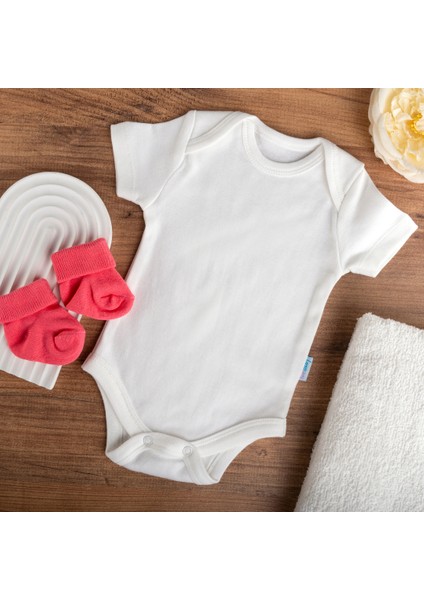 Bebek Body Zıbın Çıtçıtlı Kısa Kol Ekru 100% Pamuk 9-12 Ay indirimleri