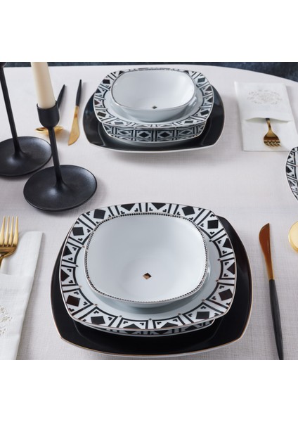 Monochrome 24 Parça 6 Kişilik Porselen Yemek Takımı fırsatları