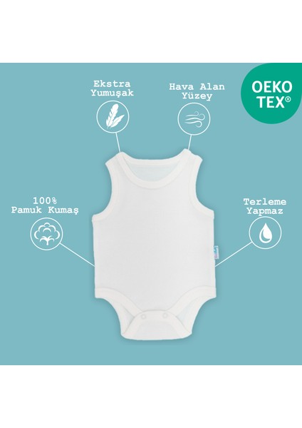 3'lü Bebek Atlet Body Zıbın Çıtçıtlı Ekru 100% Pamuk 6-9 Ay indirimleri