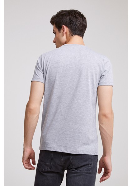 Twn Slim Fit Gri Düz T-Shirt 8EC148551753M