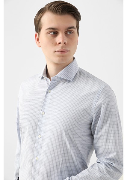 Slim Fit Lacivert Armürlü Gömlek fiyatları