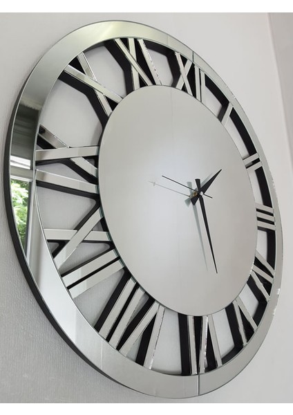 Future Roma Silver Model Gümüş Renk 70 Cm Dekoratif Aynalı Duvar Saati fiyatları