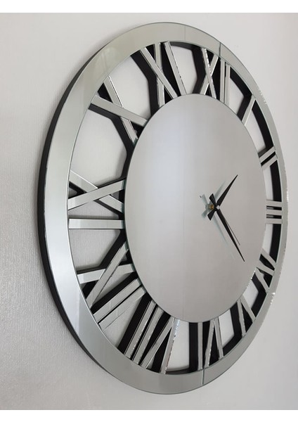 Future Roma Silver Model Gümüş Renk 70 Cm Dekoratif Aynalı Duvar Saati fırsatları