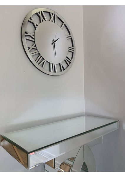 Future Roma Silver Model Gümüş Renk 70 Cm Dekoratif Aynalı Duvar Saati indirimleri