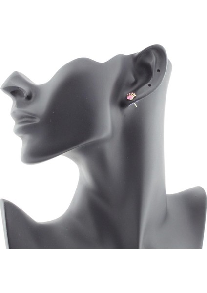 Pembe Prenses Taç Altın Çocuk Küpe modelleri