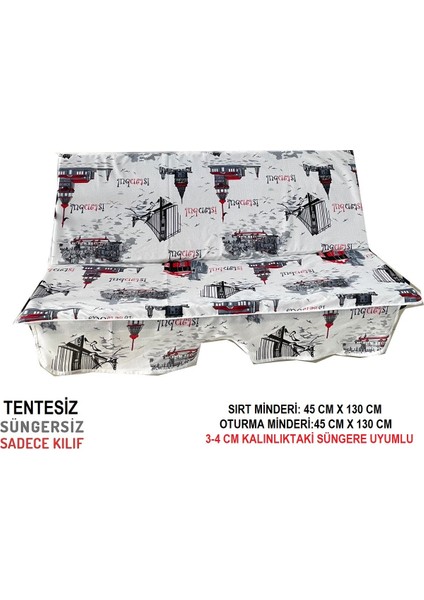 Süngersiz Salıncak Minder Seti Kılıf-Istanbul