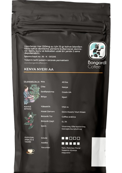 Colombia Guatemala Santos Etiyopya Kenya Sumatra Peru Honduras Meksika Filtre Kahve 11 x 200 gr