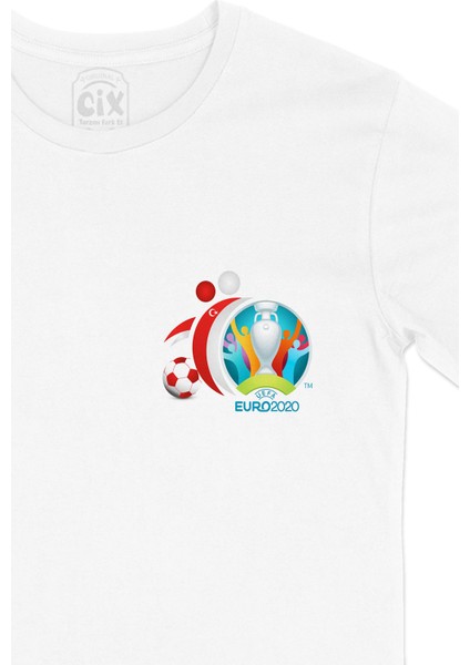 Euro 2020 Türkiye Cep Logo Tasarımlı Beyaz Tişört fiyatları
