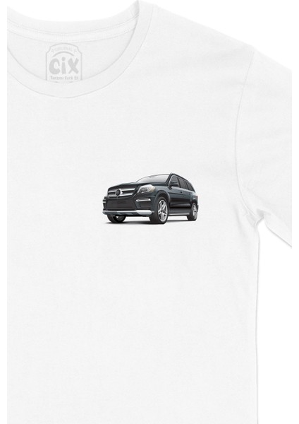 Siyah Suv Araba Cep Logo Tasarımlı Beyaz Tişört fiyatları