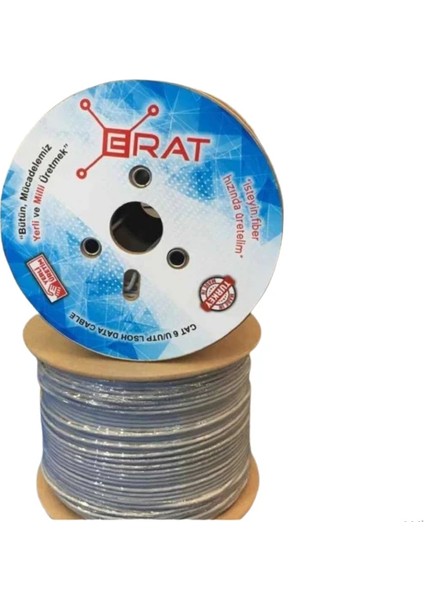 Cat6 23AWG Lsoh U/utp Kablo Gri 500 mt